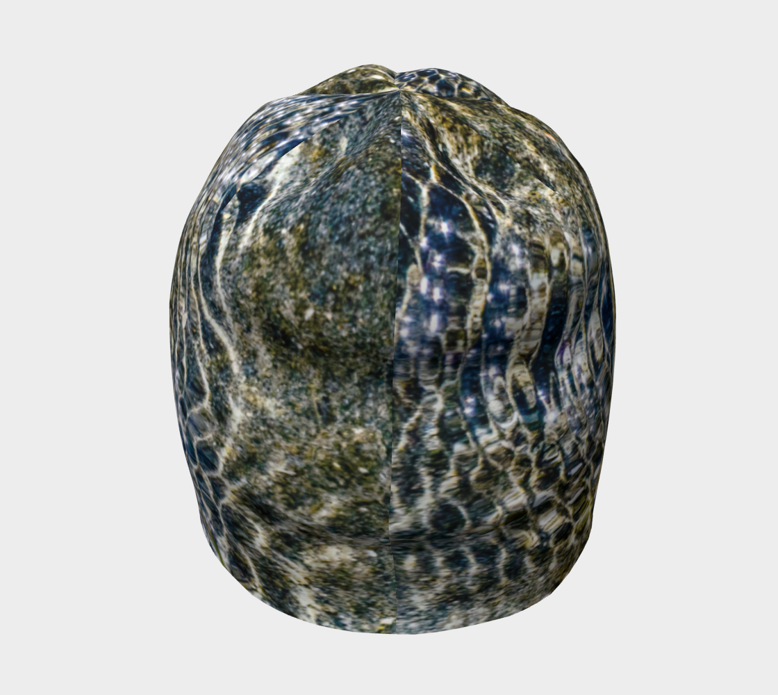 back Image of a starfish at low tide printed on a beanie from Vancouver Island.
