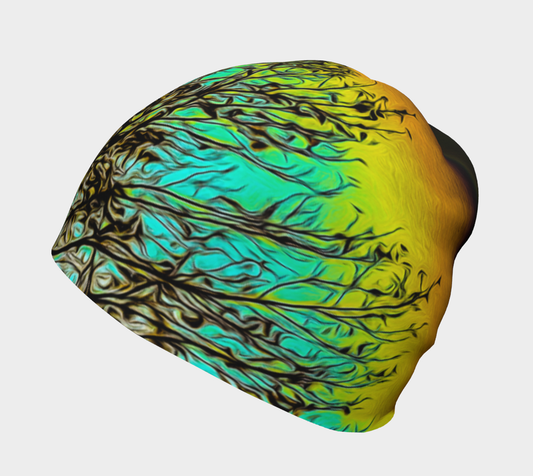 Left side Island Tree of Life beanie.