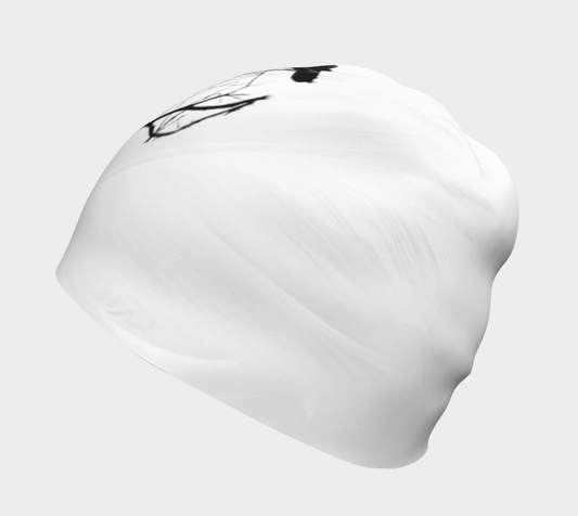 Left side Crow Feather Beanie