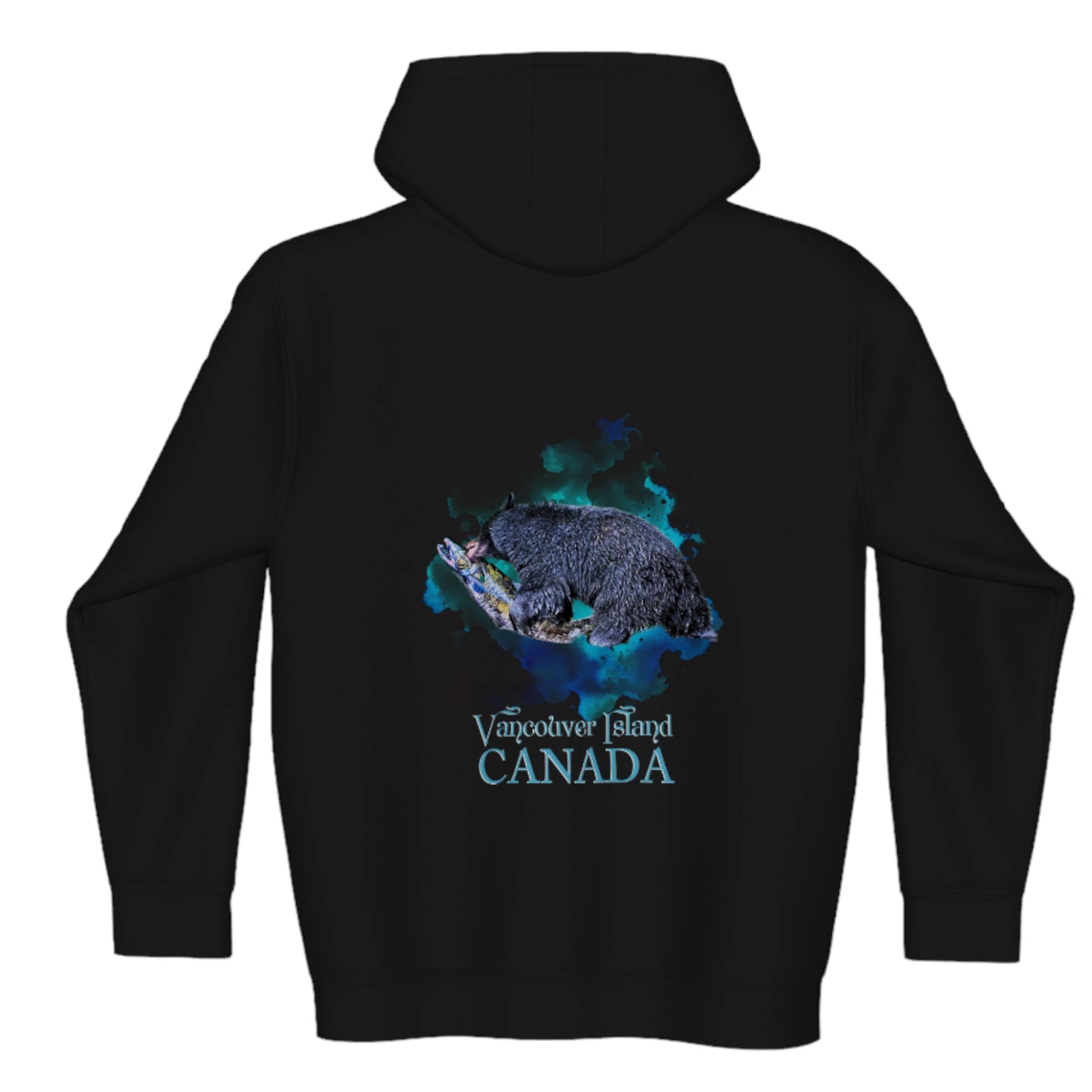 Salmon Bear Vancouver Island Canada Premium Zipper Hoodie back