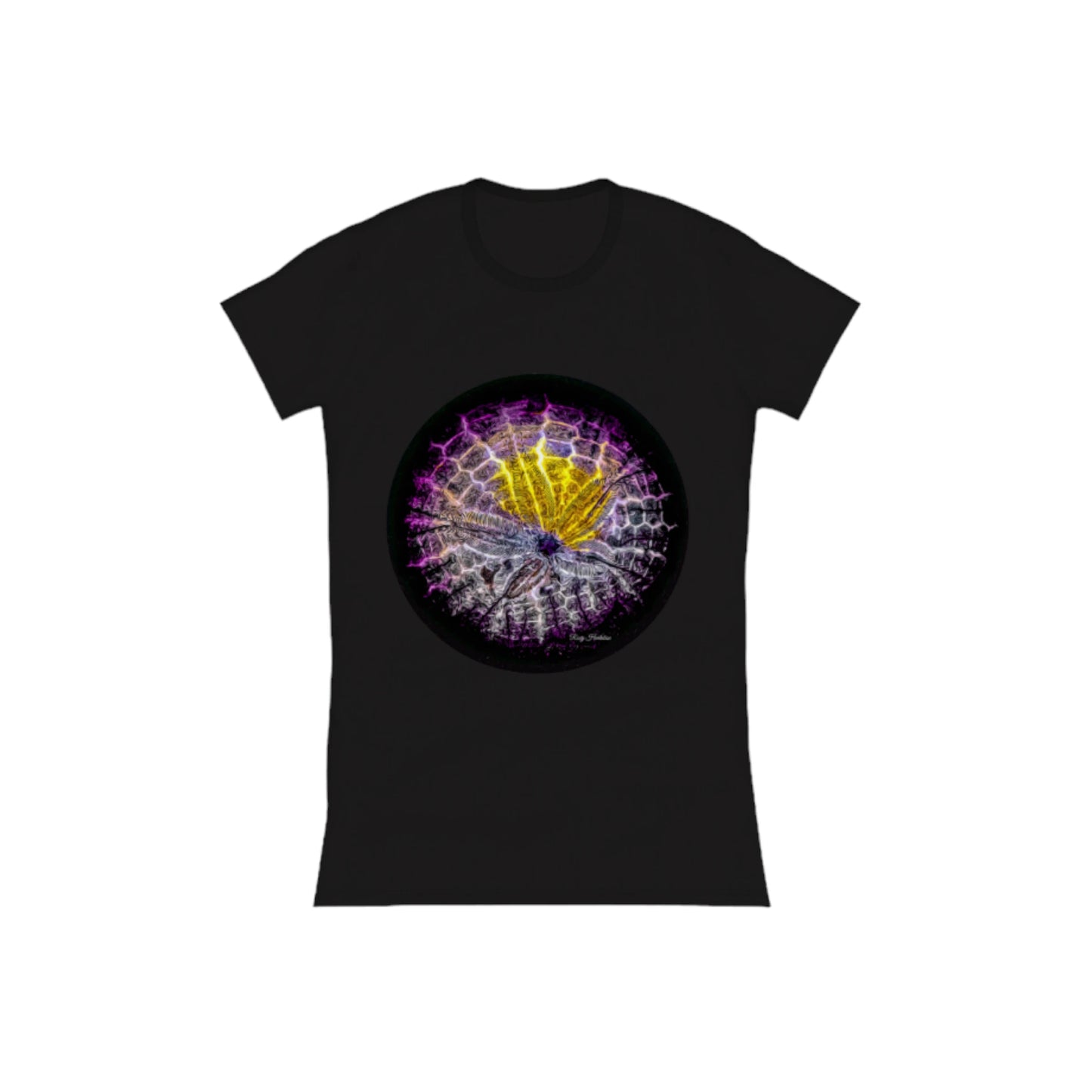 Spotlight Sand Dollar Comfort Slim Fit T-shirt. the image on the front of the shirt is a sand dollar.