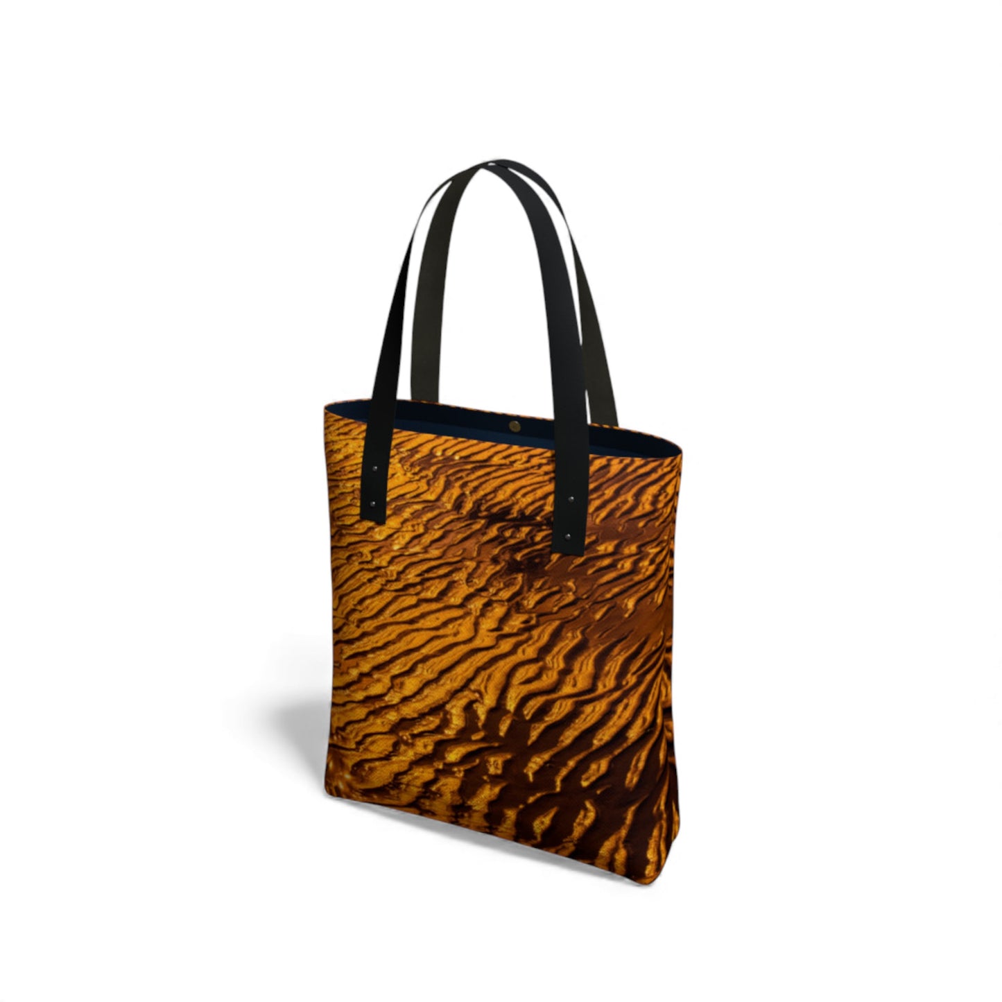 Tote bag with sand at low tide pattern on a white background