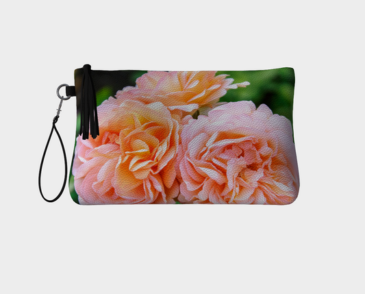 Happy Roses Vegan Leather Makeup Bag