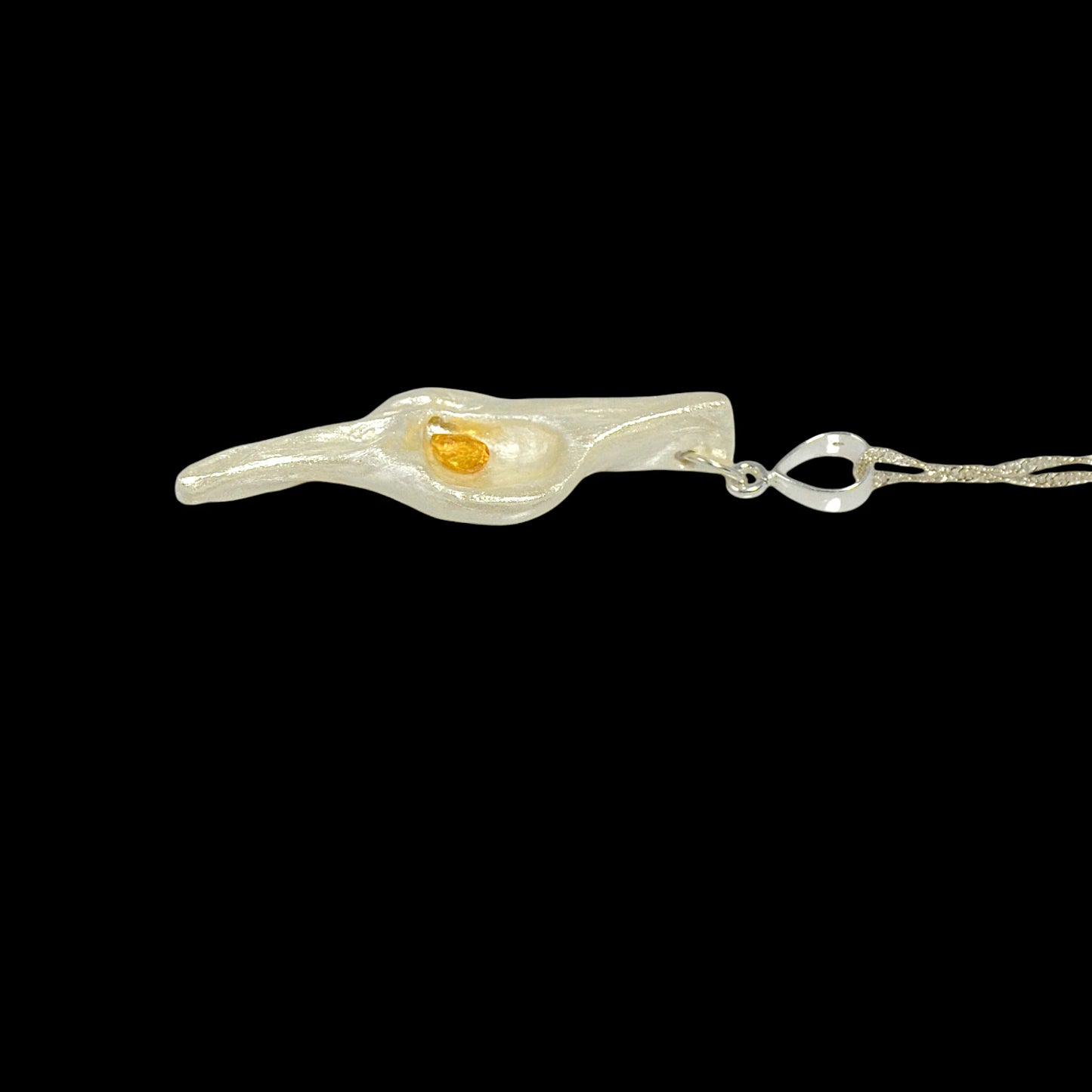 Lightmaker natural seashell pendant A beautiful pear shaped rose cut Citrine compliments the pendant.