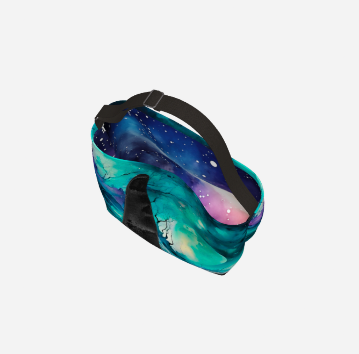 Interior Orca Full Moon Neoprene Day Tote: Celestial Coastal Wildlife Print Bag