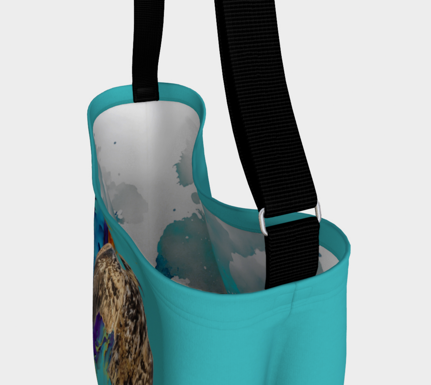 Interior of the Thunderbird Eagle Neoprene Day Tote: Majestic Wildlife-Inspired Tote Bag