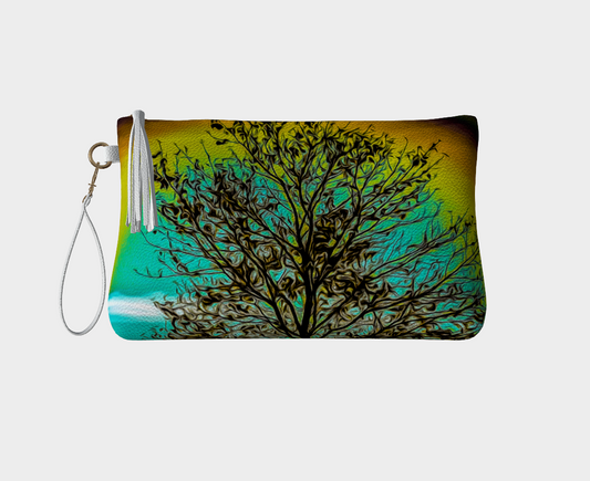 Island Tree of Life Vegan Leather Makeup Bag