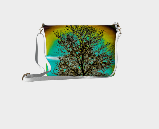 Island Tree of Life Vegan Leather Crossbody Purse