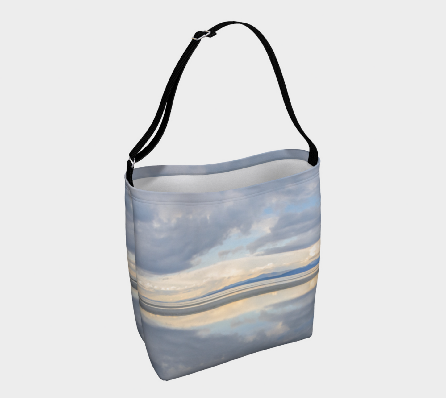 Light Language Parksville Beach Neoprene Day Tote: Enchanting Coastal Landscape Print Bag