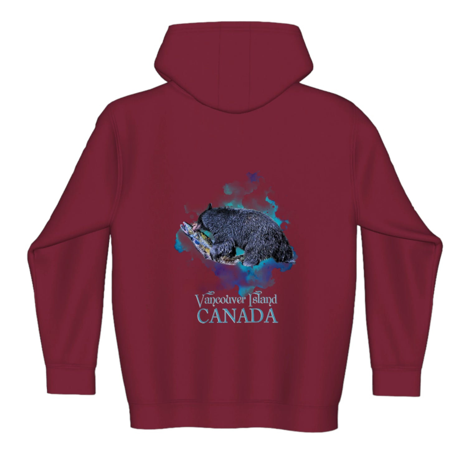 Salmon Bear Vancouver Island Canada Premium Zipper Hoodie back