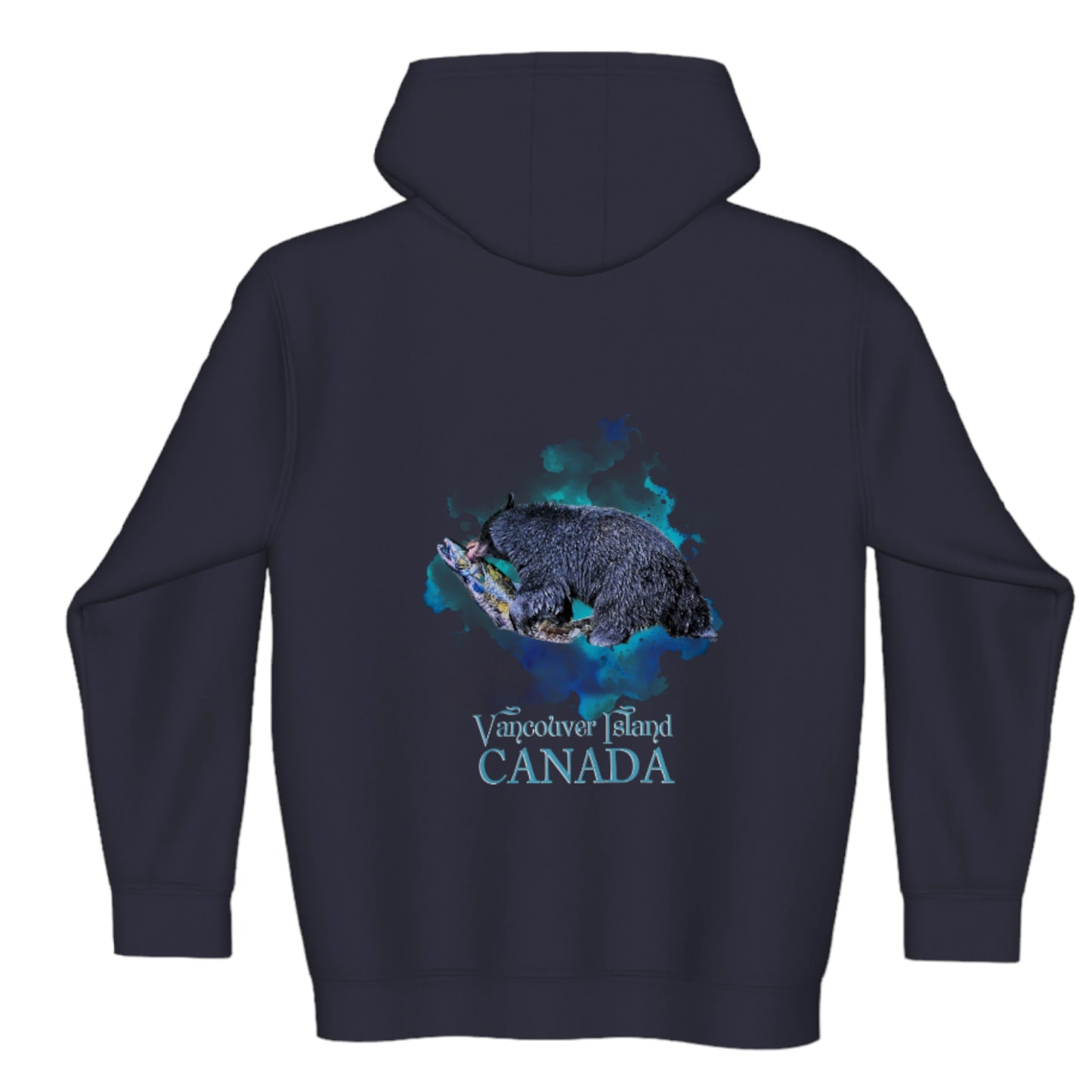 Salmon Bear Vancouver Island Canada Premium Zipper Hoodie back