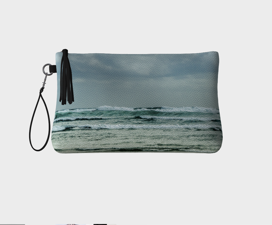 Ocean Calling Long Beach Tofino Vegan Leather Makeup Bag