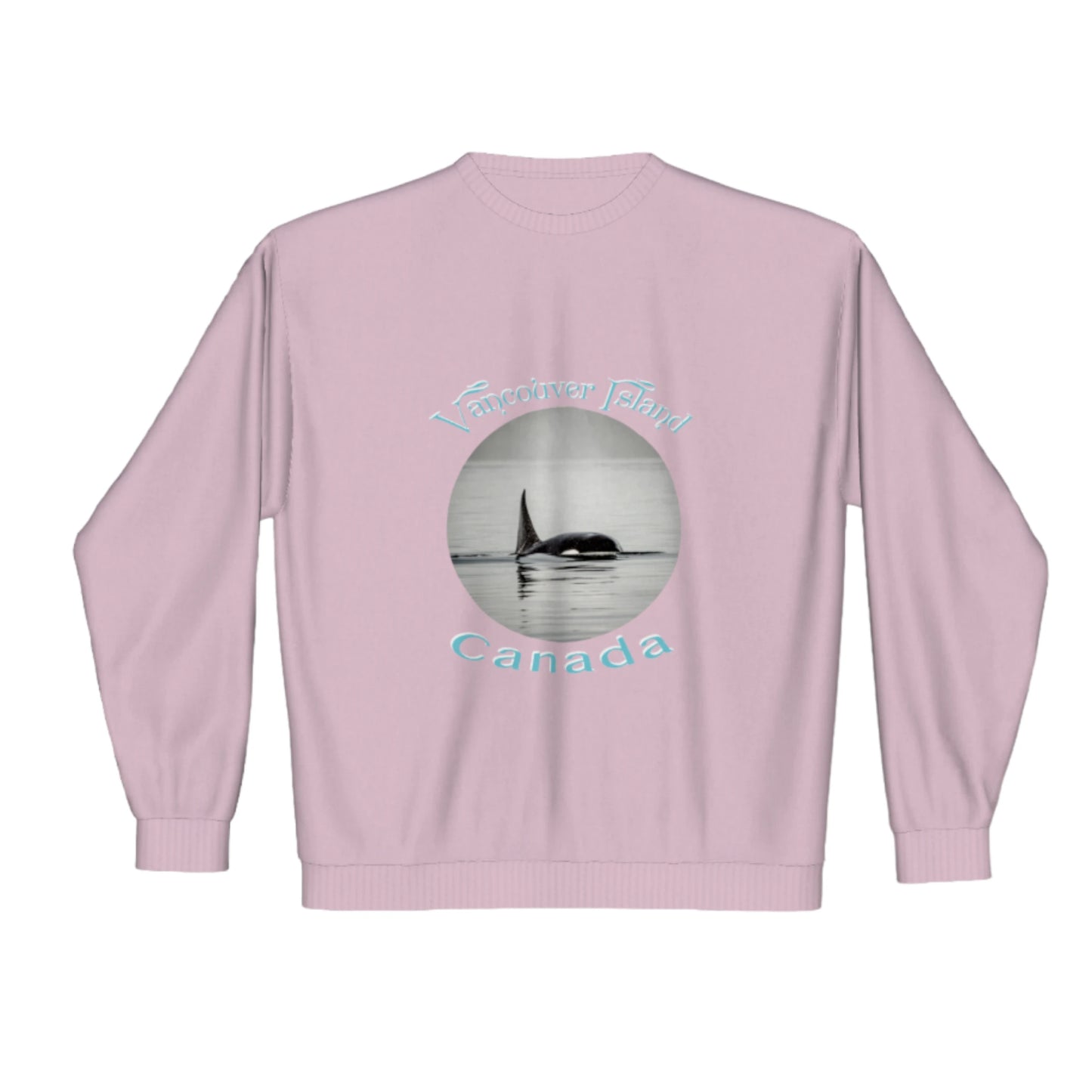 Orca Spray Vancouver Island Canada Premium Crewneck Sweatshirt. The image is of an orca exhaling while in the johnstone strait on Vancouver Island.