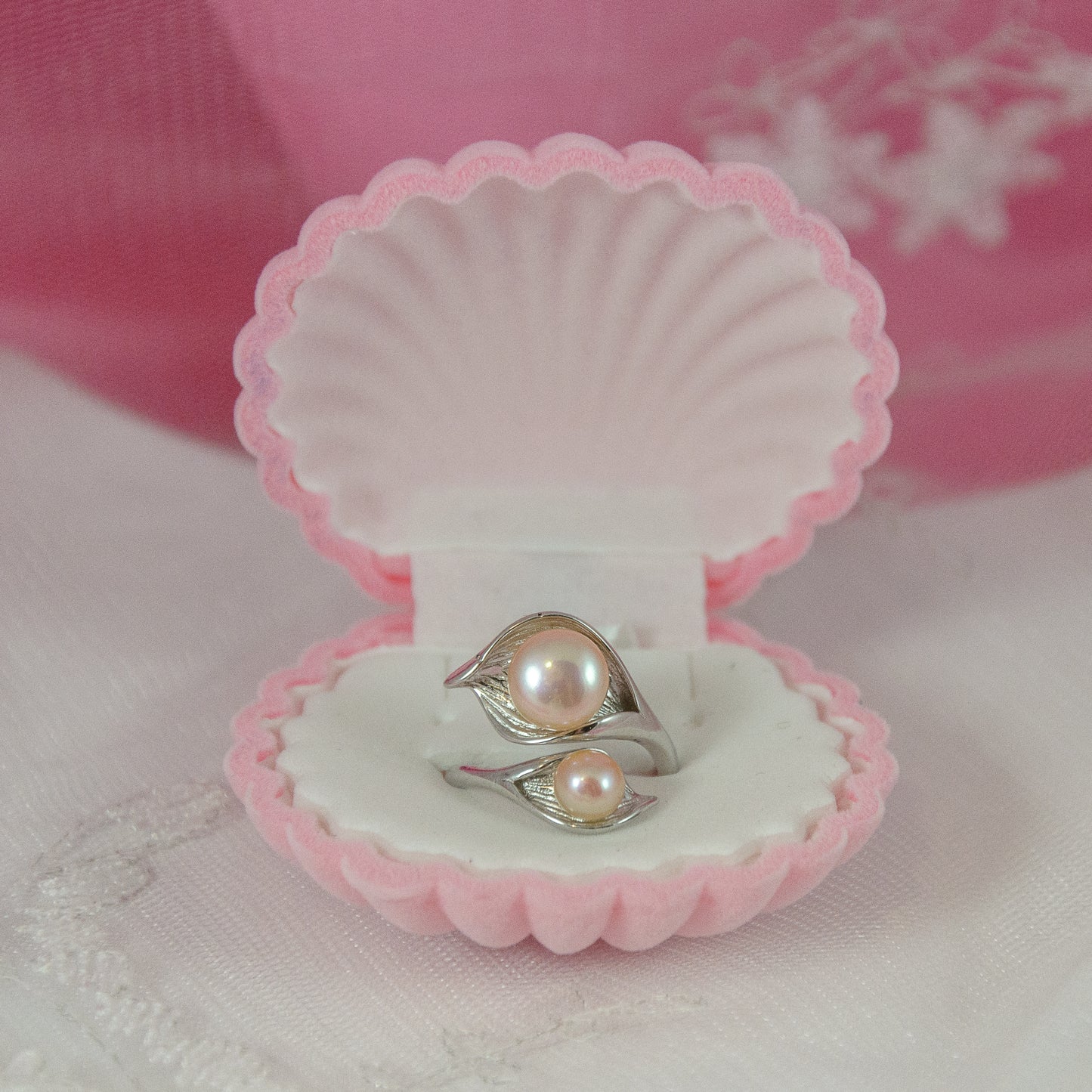 Lily of the Island Adjustable Freshwater Pink Pearl Ring
