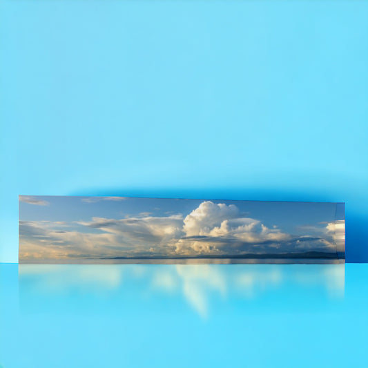 Qualicum beach long scarf is shown full length to show the full image.