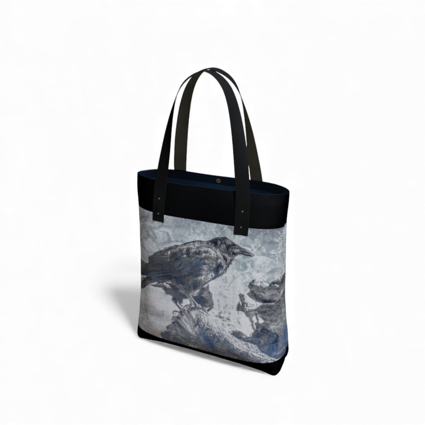 Tote bag with a bird design on a white background