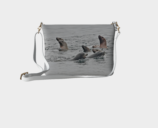 Sea Lions Vegan Leather Crossbody Purse