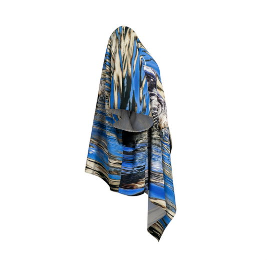 Seal of Blue Draped Kimono