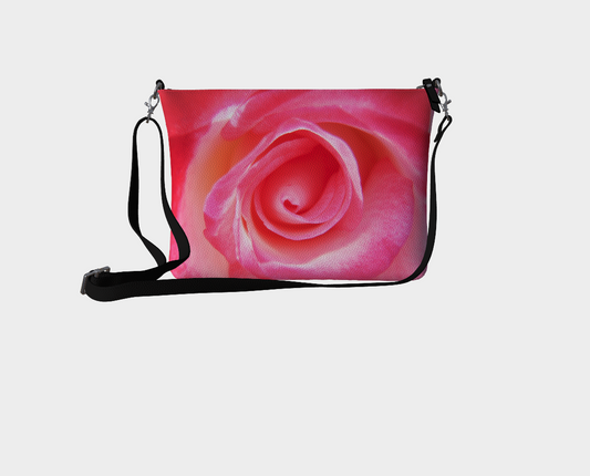 Sparkle Rose Vegan Leather Crossbody Purse