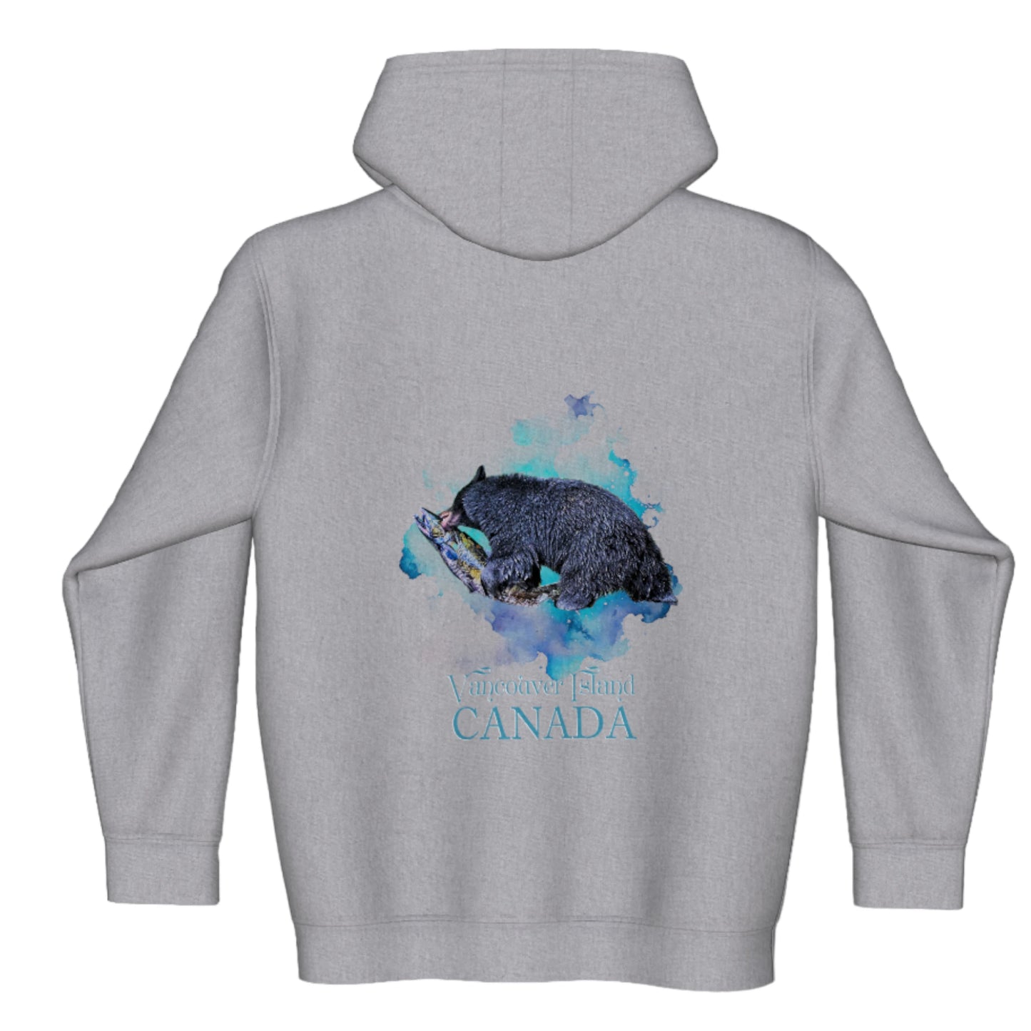 Salmon Bear Vancouver Island Canada Premium Zipper Hoodie back