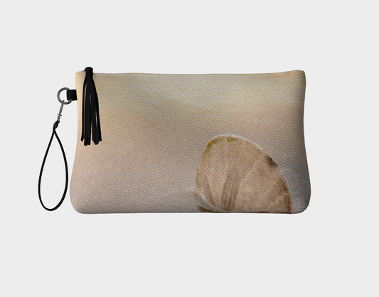 Standing in the Glow Sand Dollar Vegan Leather Makeup Bag