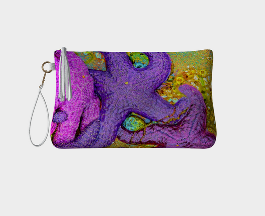 Starfish Cluster Vegan Leather Makeup Bag