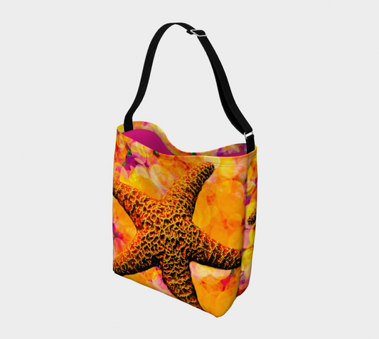 Starfish Spirit Neoprene Day Tote: Enchanting Coastal-Inspired