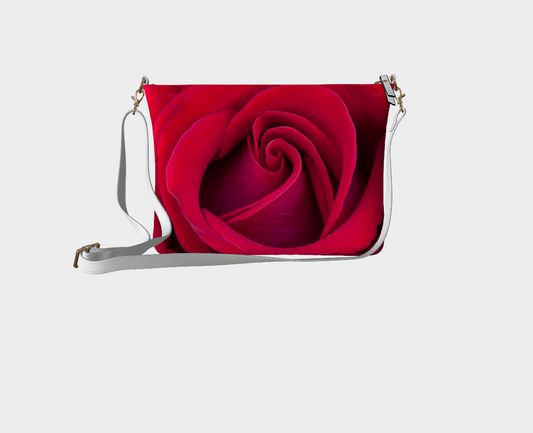 Red Red Rose Vegan Leather Crossbody Purse