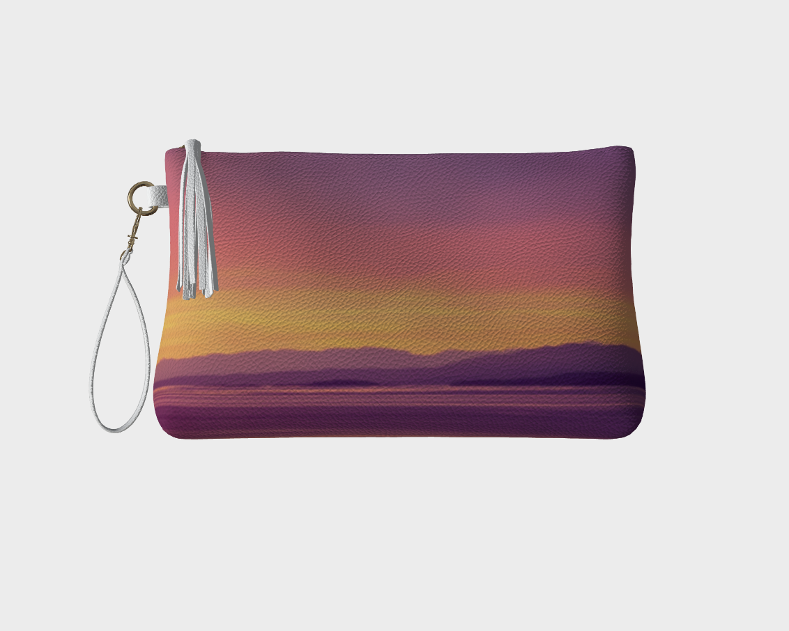 Vancouver Island Sunset Vegan Leather Makeup Bag