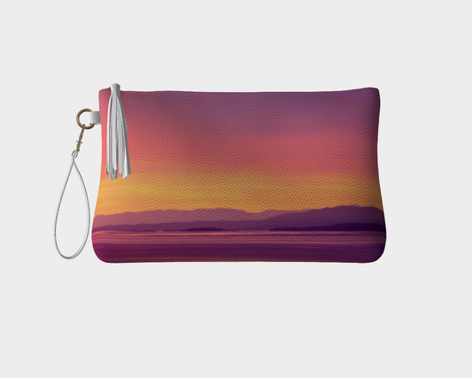 Vancouver Island Sunset Vegan Leather Makeup Bag
