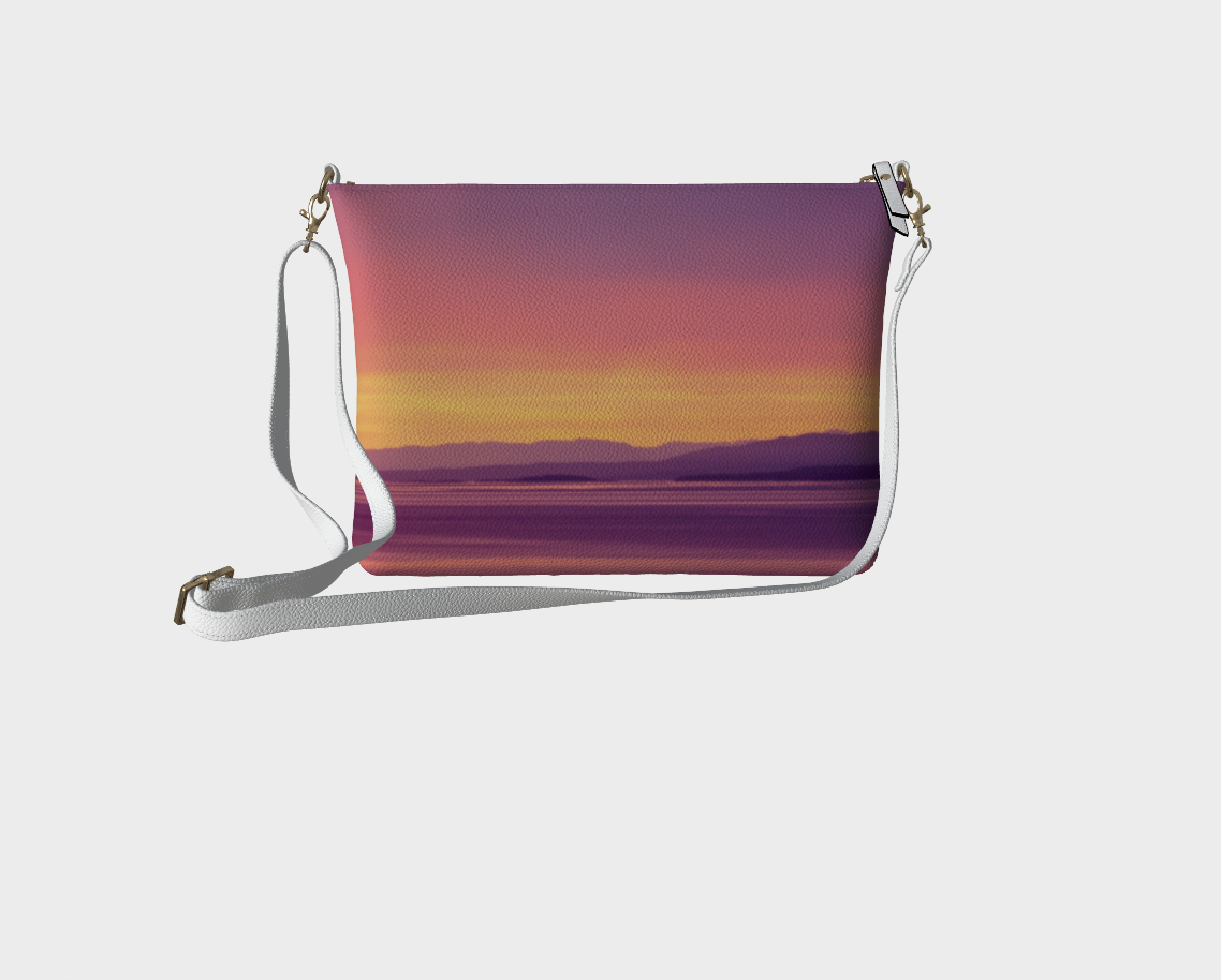 Vancouver Island Sunset Vegan Leather Crossbody Purse