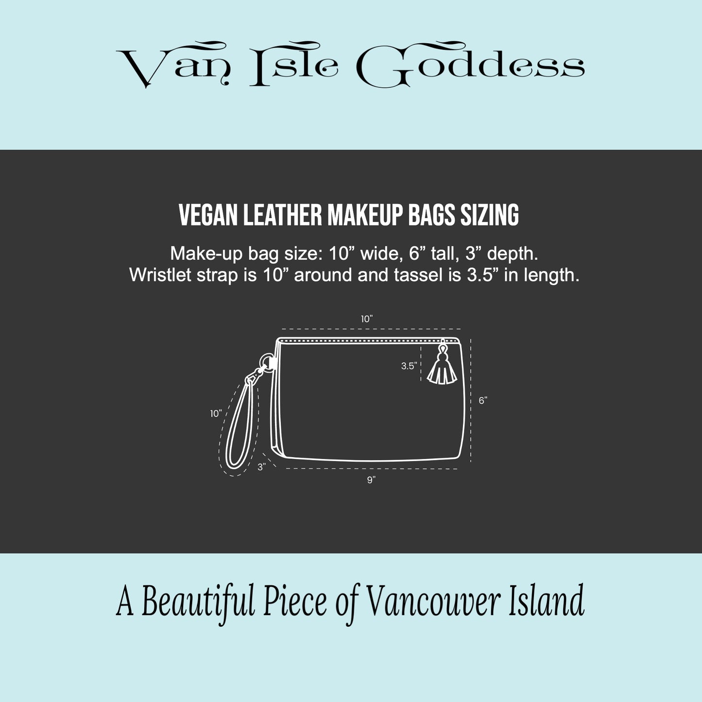 Ocean Calling Long Beach Tofino Vegan Leather Makeup Bag