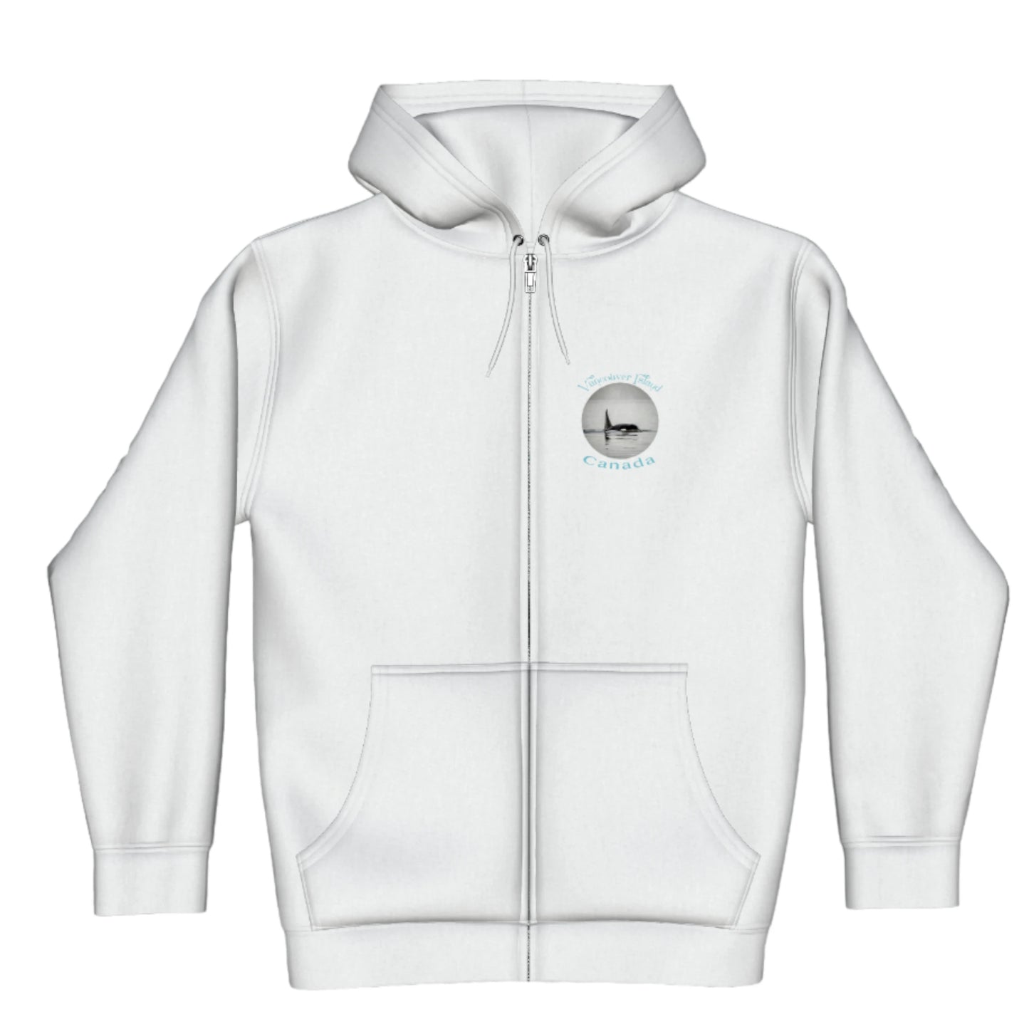 Orca Spray Vancouver Island Canada Premium Zipper Hoodie front