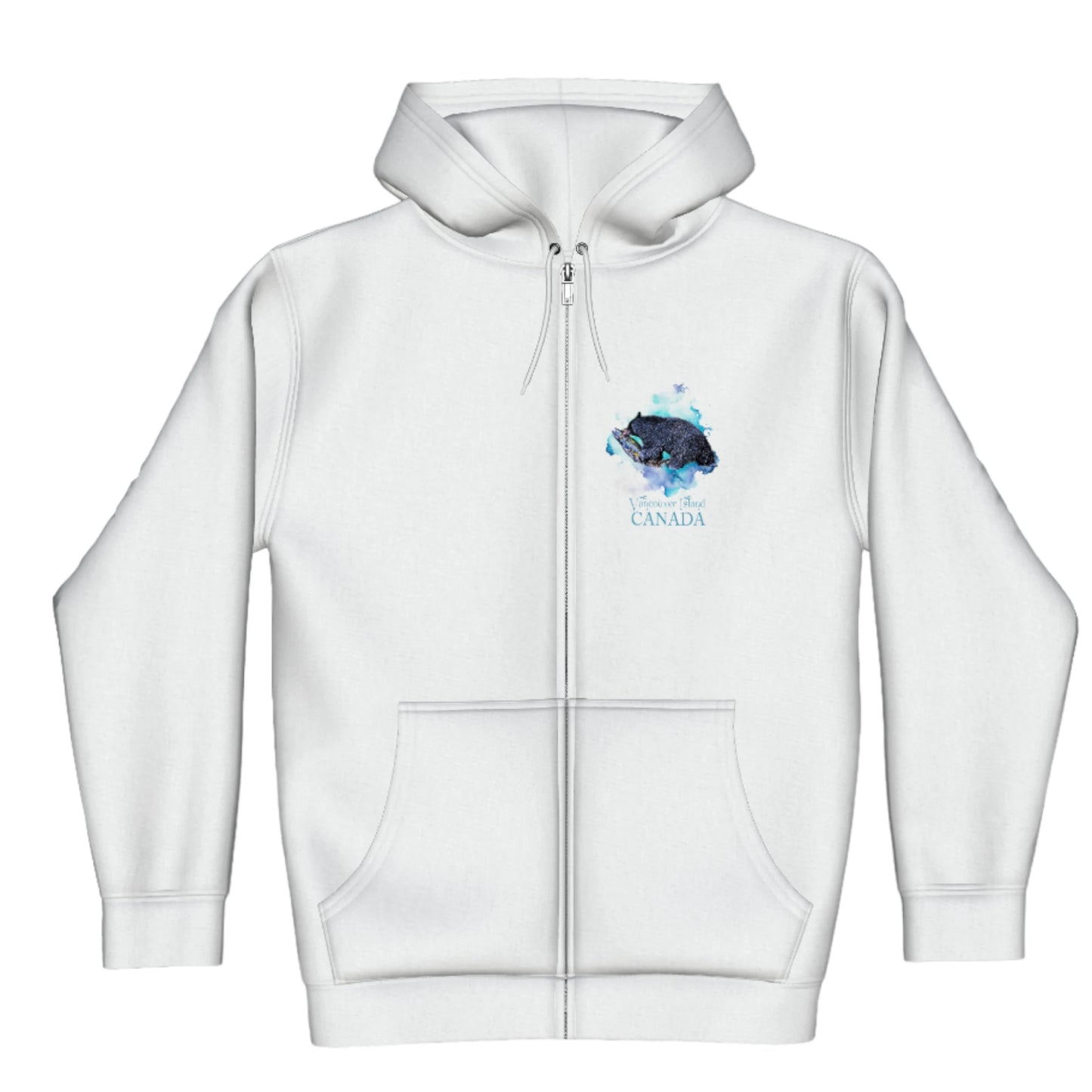 Salmon Bear Vancouver Island Canada Premium Zipper Hoodie front