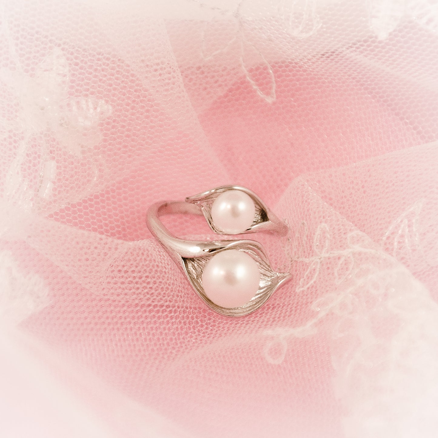Lily of the Island Adjustable Freshwater White Pearl Ring