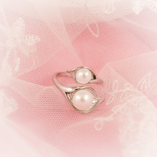 Lily of the Island Adjustable Freshwater White Pearl Ring