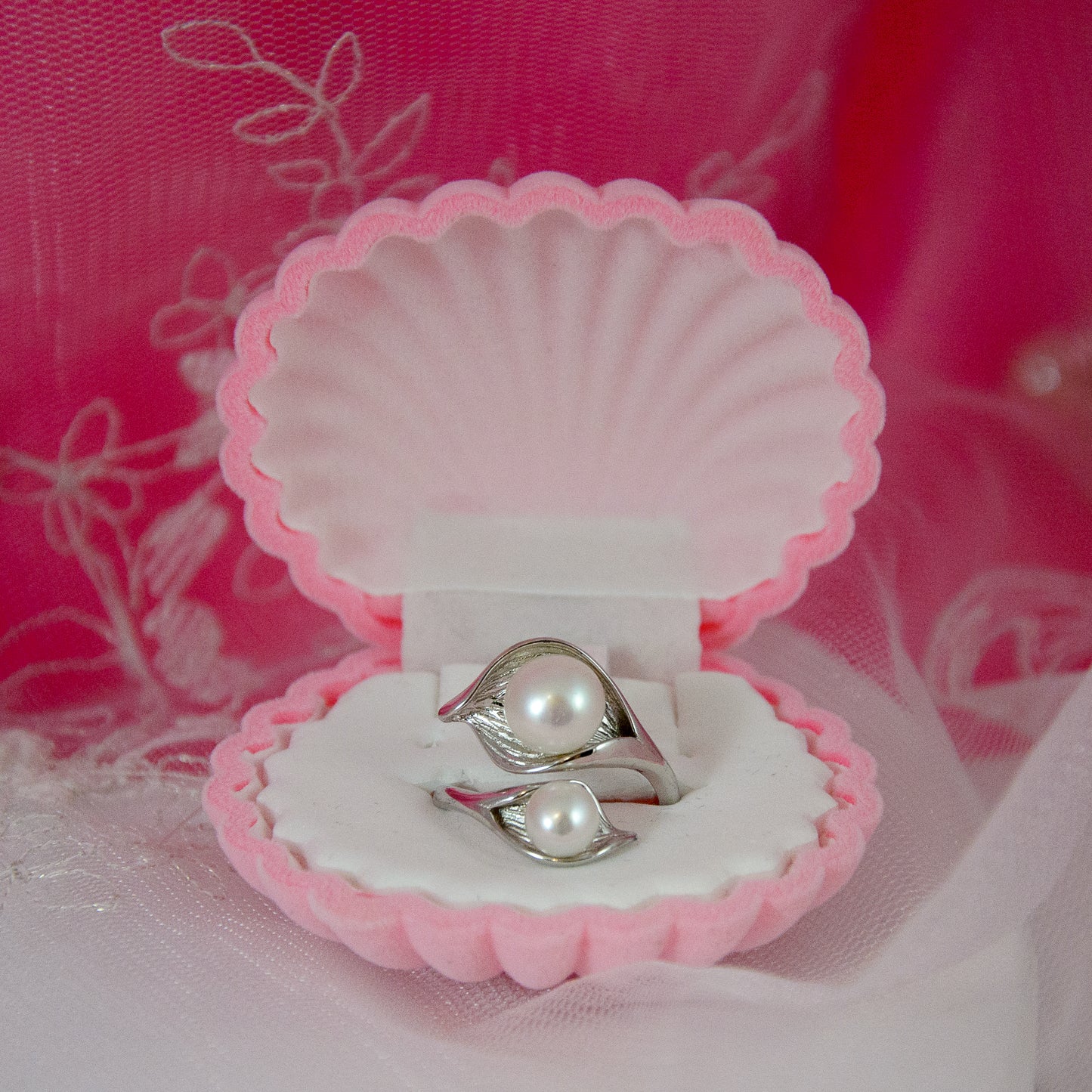 Lily of the Island Adjustable Freshwater White Pearl Ring
