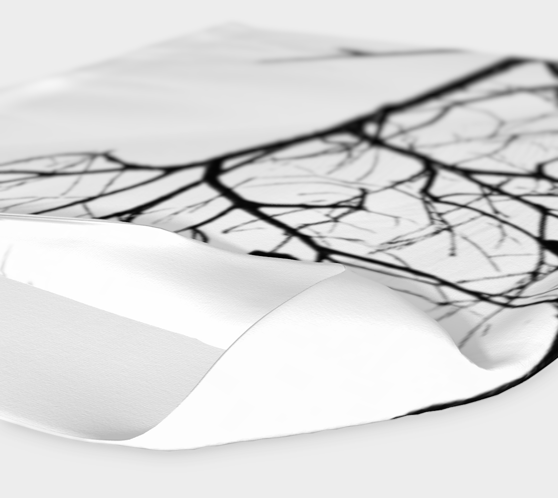 crow feather headband features a image of a tree with several crows in it and white feather .