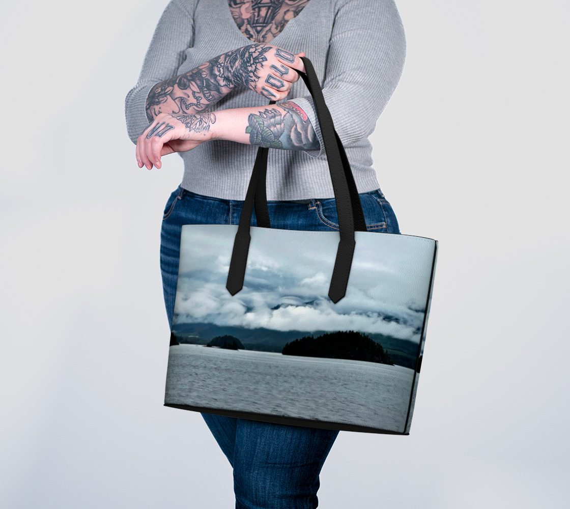 Port Alberni Inlet Vegan Leather Tote Bag