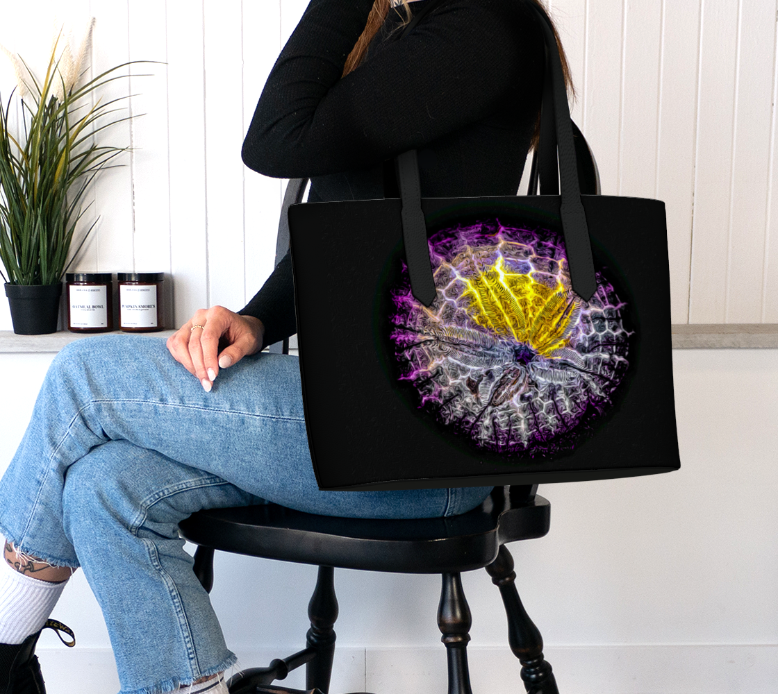 Spotlight Sand Dollar Vegan Leather Tote Bag