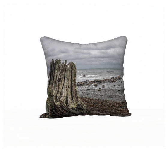 Gray Day Qualicum Beach 18" x 18" Throw Pillow Cover