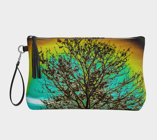 Island Tree of Life Vegan Leather Makeup Bag