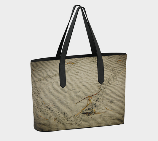 Crab Tracks Vegan Leather Tote Bag