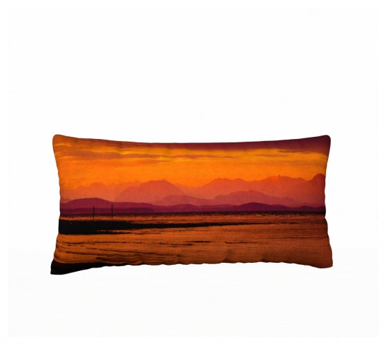 Saratoga Beach Sunset 24" x 12" Throw Pillow Cover