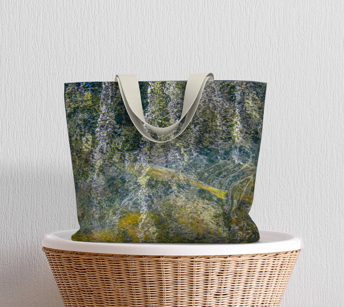 Van Isle Goddess Salmon Art Oversized Market Tote.
