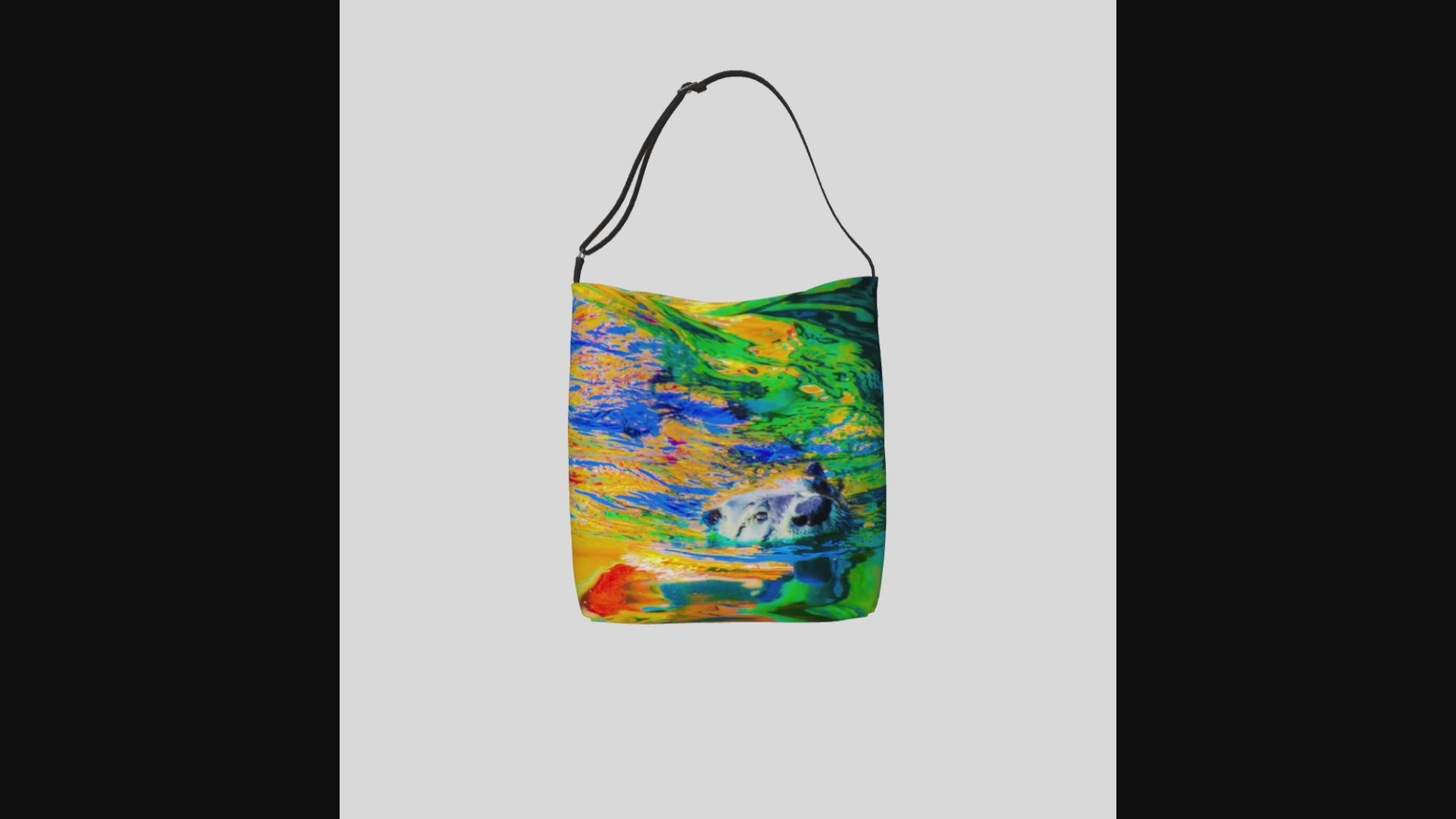 Video aOtter Art Neoprene Day Tote: Playful Coastal Wildlife Print Bag