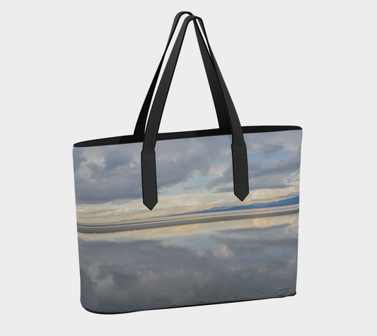 Light Language Vegan Leather Tote Bag