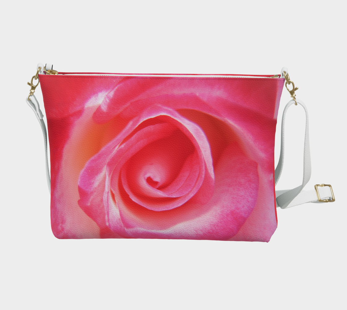 Sparkle Rose Vegan Leather Crossbody Purse