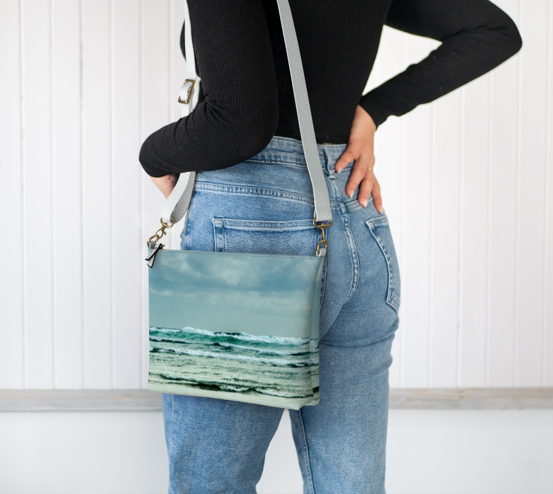 Ocean Calling Long Beach Tofino Vegan Leather Crossbody Purse