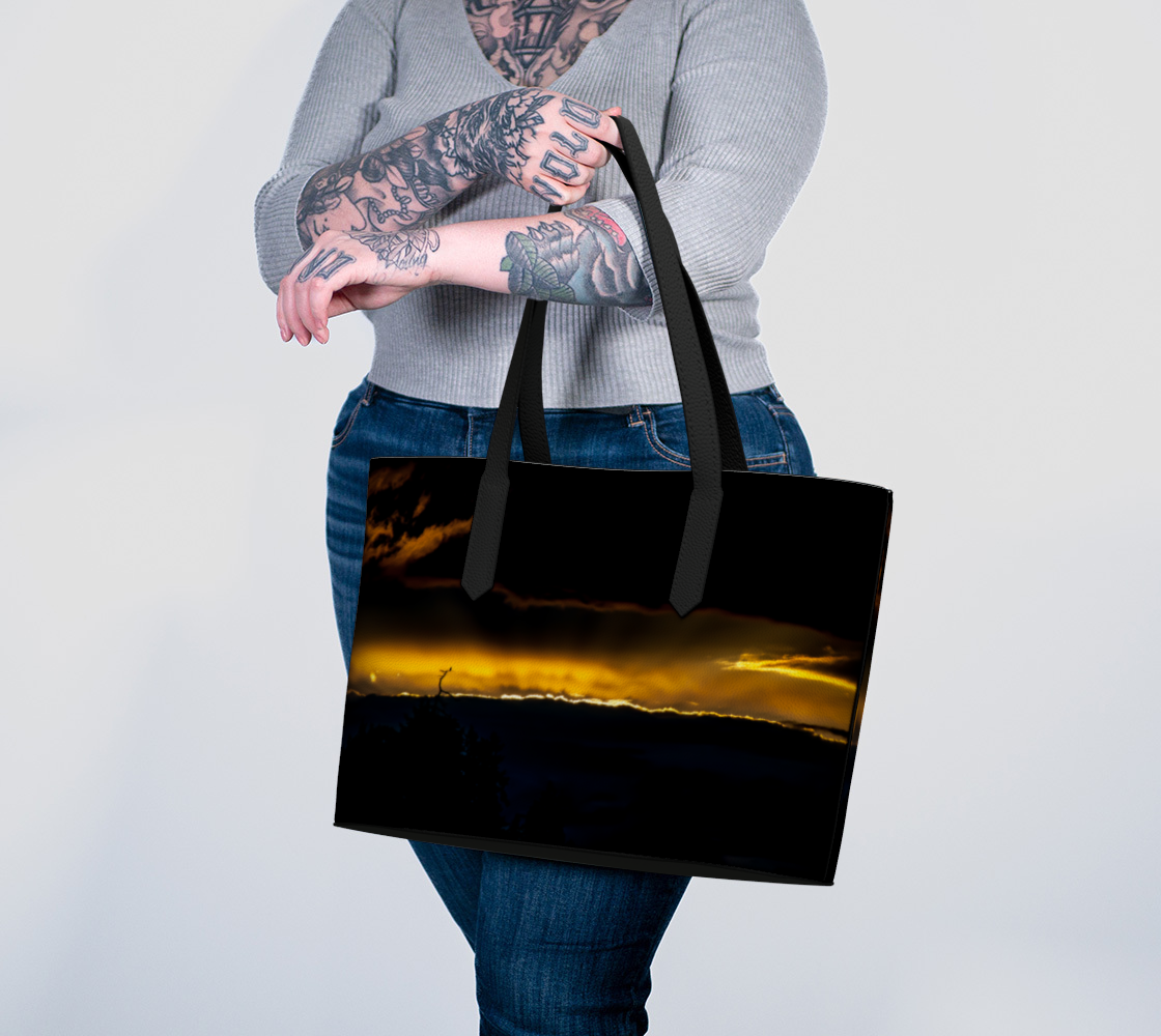 Eagles View Vegan Leather Tote Bag